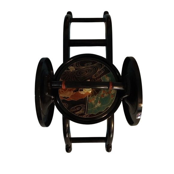 Japanese Rickshaw Carriage 3pc Jewelry Box Tea Caddy Or Serving Dish - Picture 6 of 9